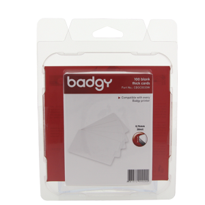 KIT BADGY TARJETAS PVC BLANCO .030" (100 Tarjetas blancas de PVC 30 mil.)