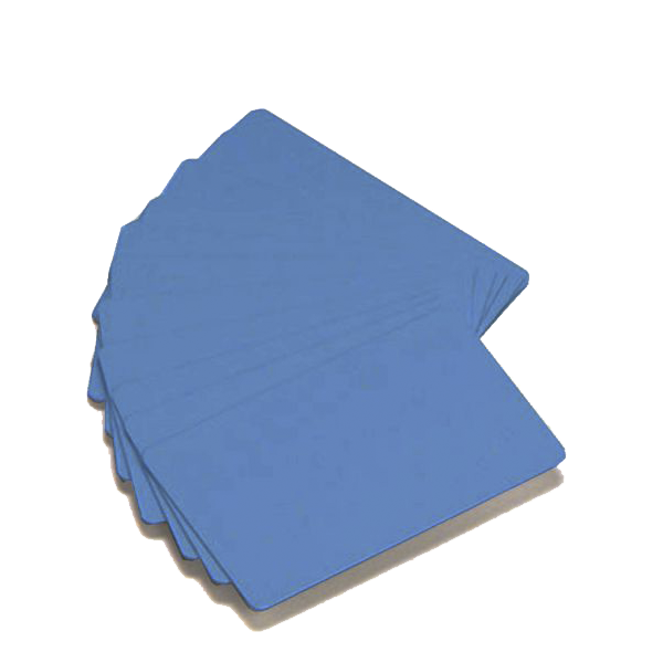 Tarjeta PVC azul .30” (Paquete de 100 pzs.)