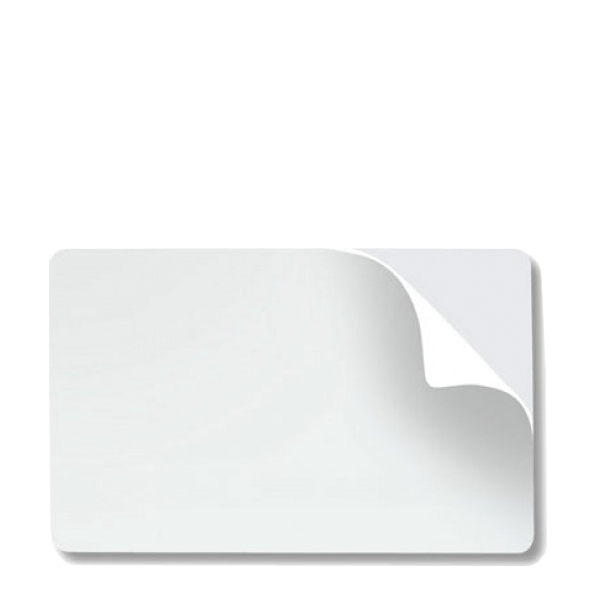 Tarjeta PVC blanco .10” con adhesivo Mylar (Paq. de 100 pzs.)