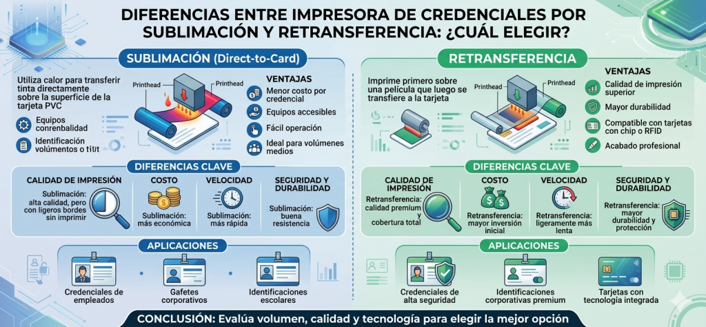 Diferencias entre impresora de credenciales por sublimación y retransferencia ¿Cual elegir?