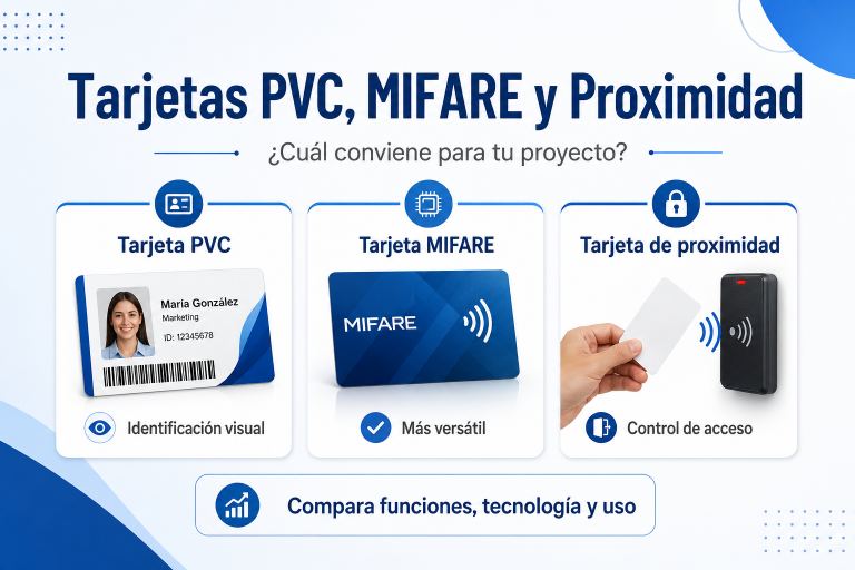 Diferencia entre tarjetas PVC, MIFARE y proximidad: cuál elegir para tu proyecto