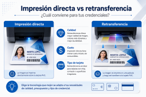Impresión directa vs retransferencia cómo elegir la mejor opción para tus credenciales