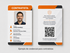 Ejemplo de credencial para contratistas