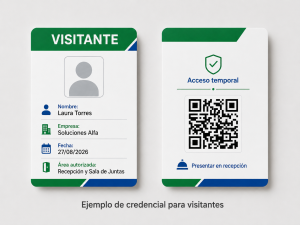 Ejemplo de credencial para visitantes