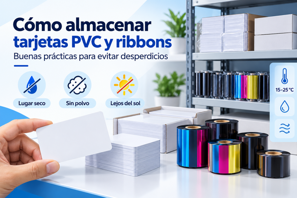 Cómo almacenar tarjetas PVC y ribbons para evitar desperdicios