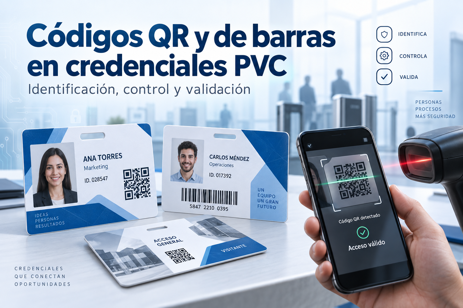 Cómo imprimir códigos QR y códigos de barras en credenciales PVC