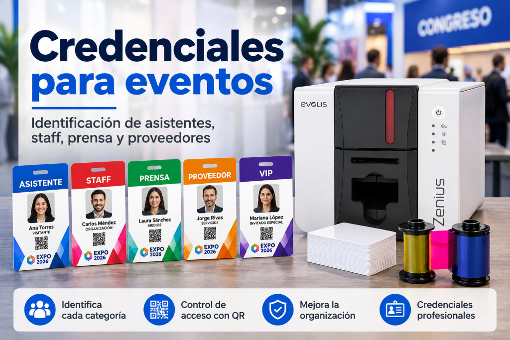 Credenciales para eventos: identificación de asistentes, staff, prensa y proveedores
