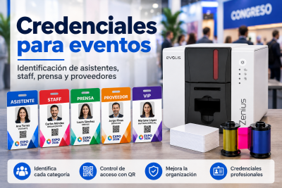 Credenciales para eventos identificación de asistentes, staff, prensa y proveedores