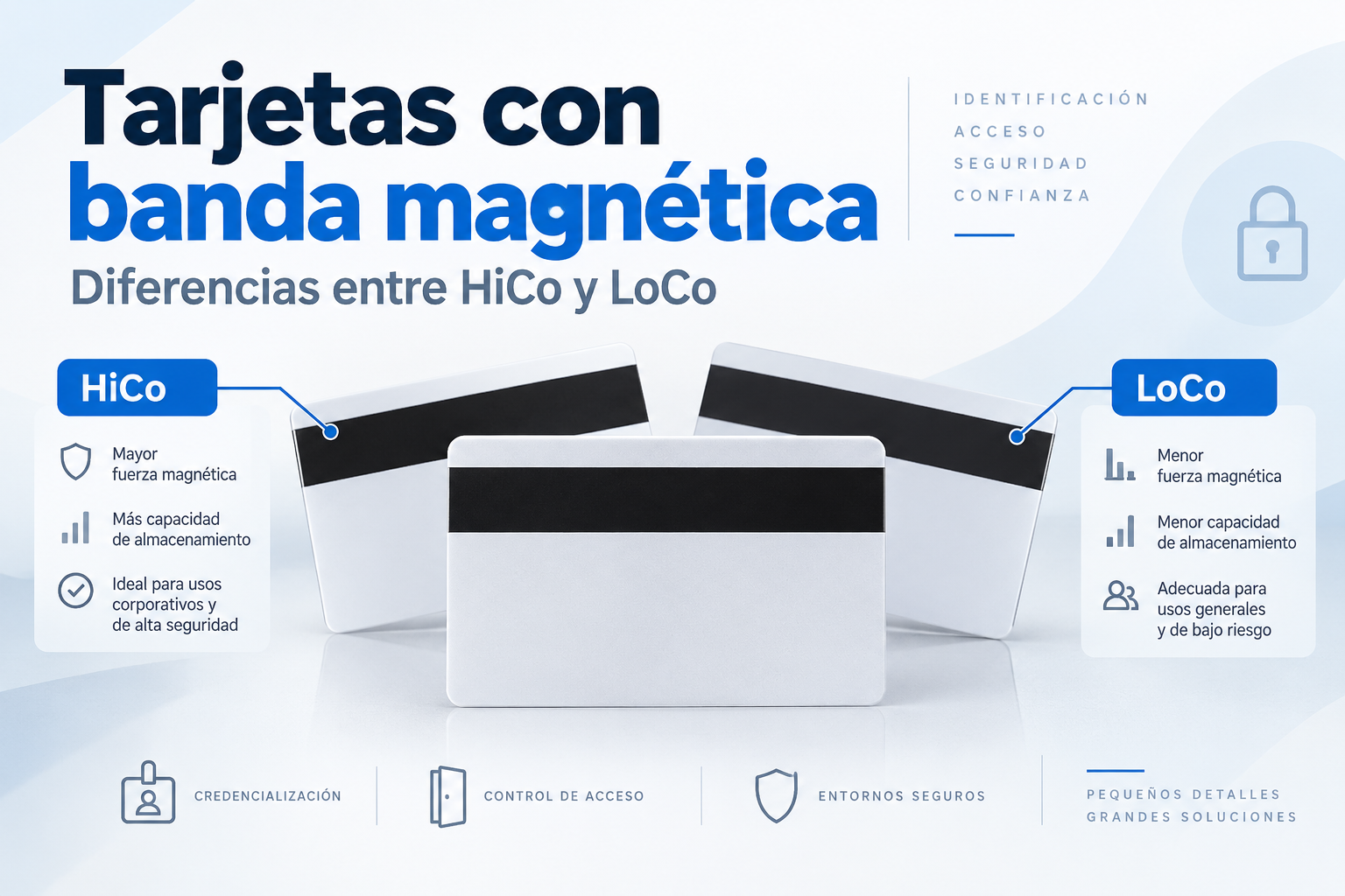Tarjetas PVC con banda magnética diferencias entre HiCo y LoCo