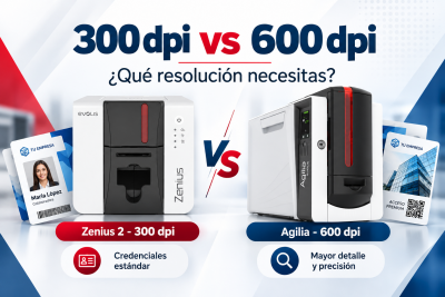 300 dpi vs 600 dpi en una impresora de tarjetas